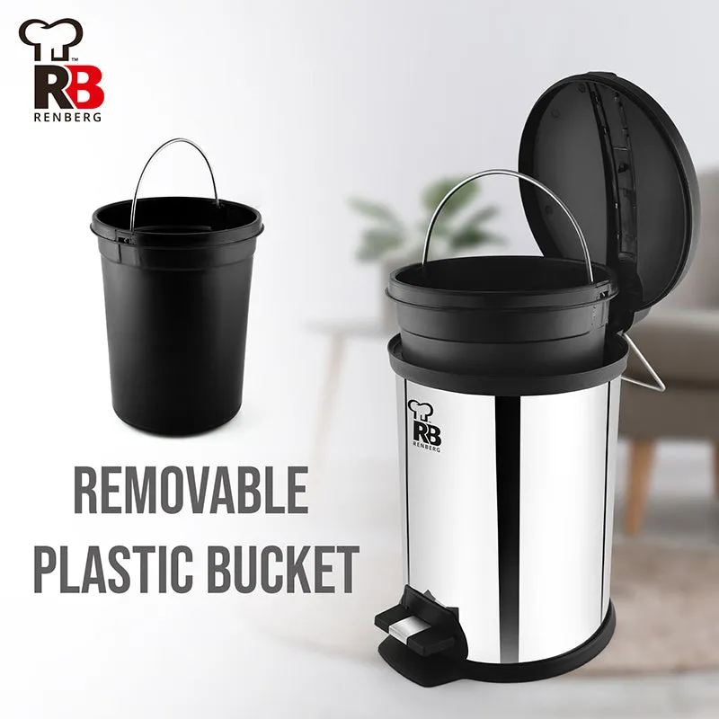 Bergner Silver Step Stainless Steel Pedal Dust Bin - 7000 mL media 4