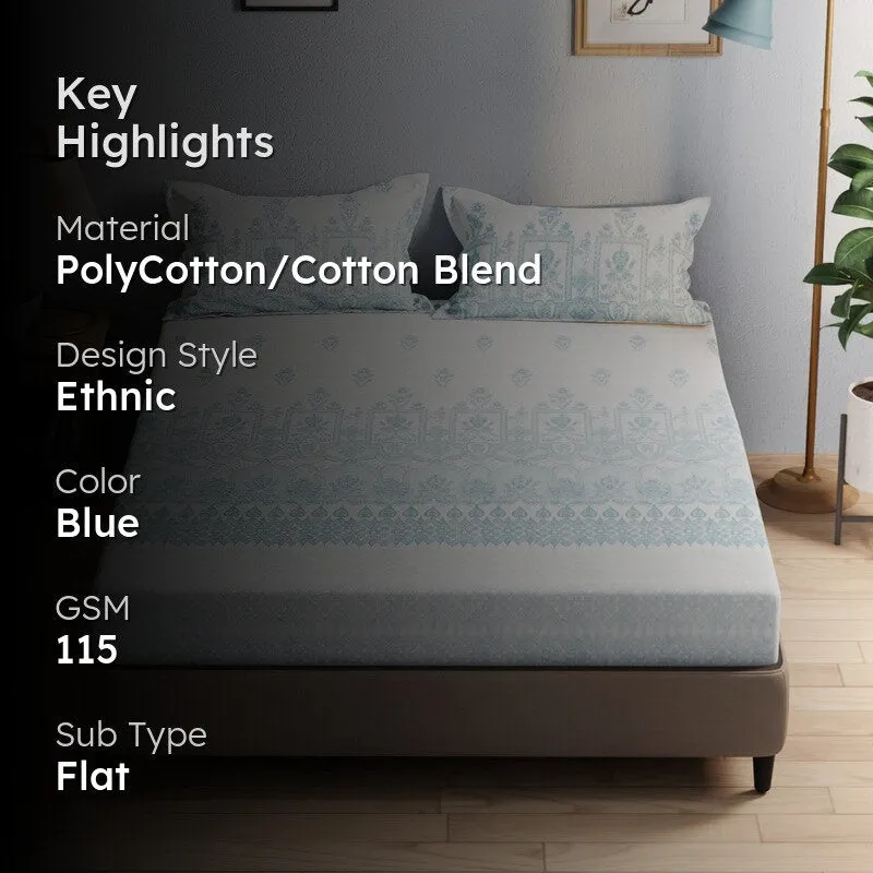 Wyril Bedsheet (Blue) - 115 GSM media 2