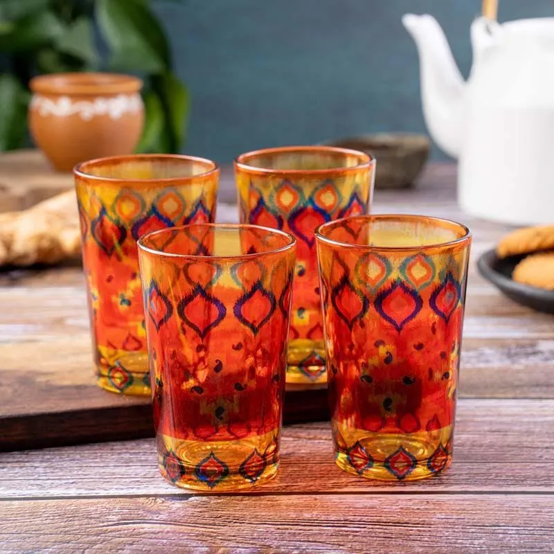 Dazzling Ikat Chai Glass - Set of Four media 1