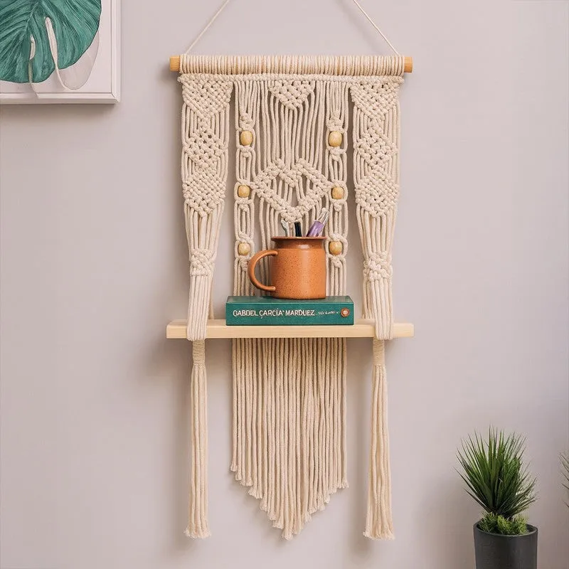 Artistic Macrame Hanging Shelf media 1