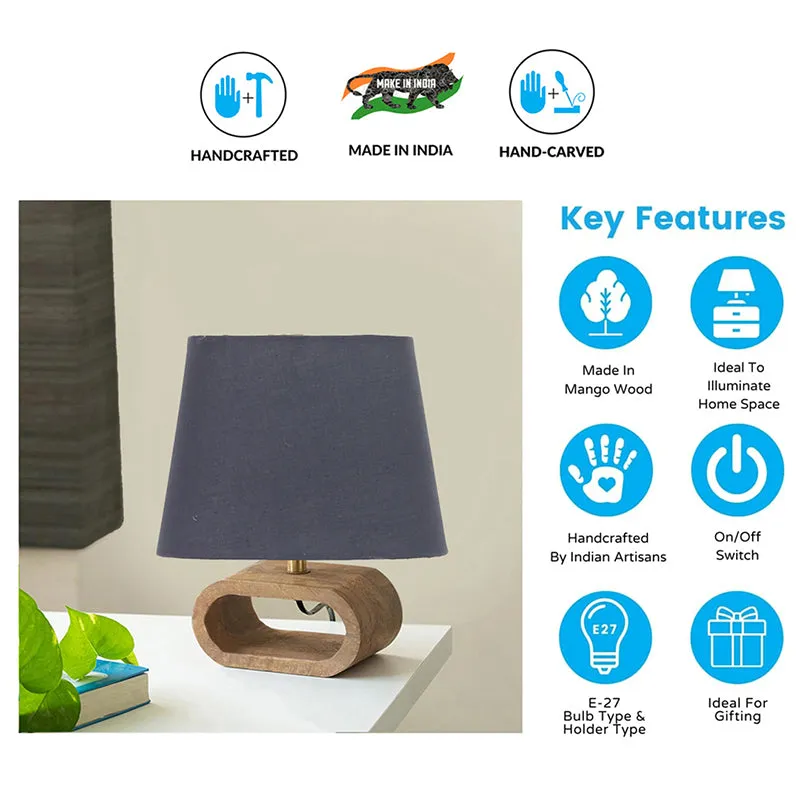 Adagio Wooden Table Lamp - Grey,Brown media 5