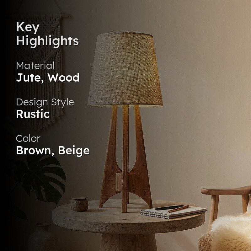 Lyonesse Jute Table Lamp - Brown,Beige media 2