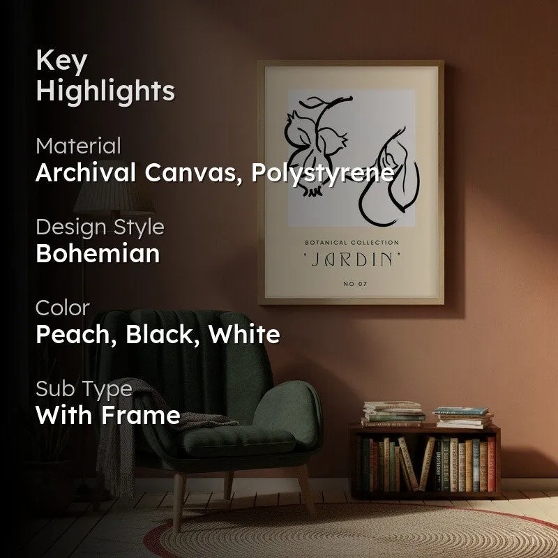 Quiet Yield Canvas Wall Painting With Brown Frame media 2