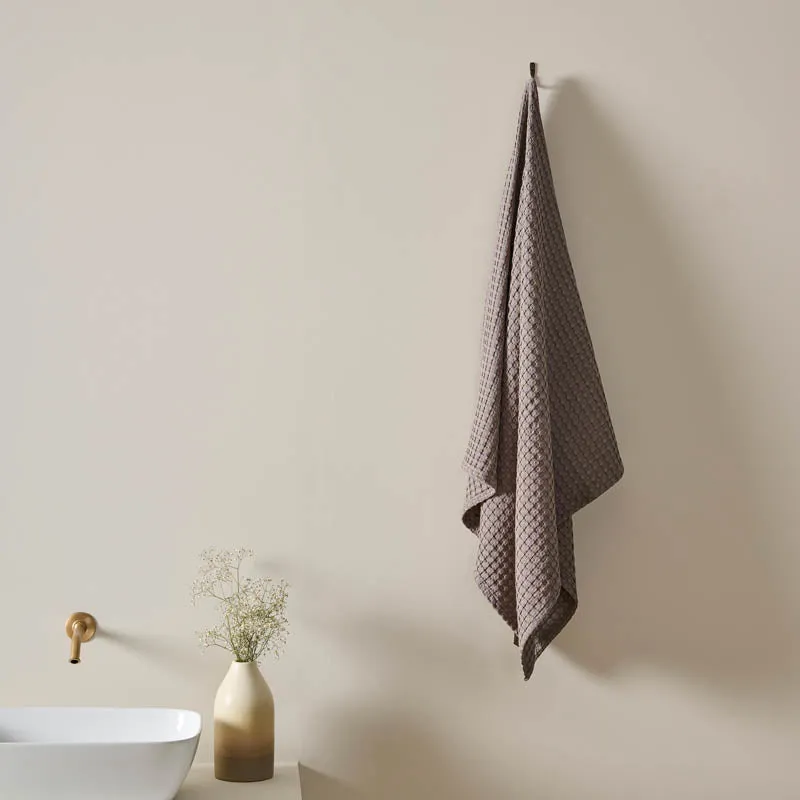 Cloud Soft Waffle Bath Towel - Grey media 1