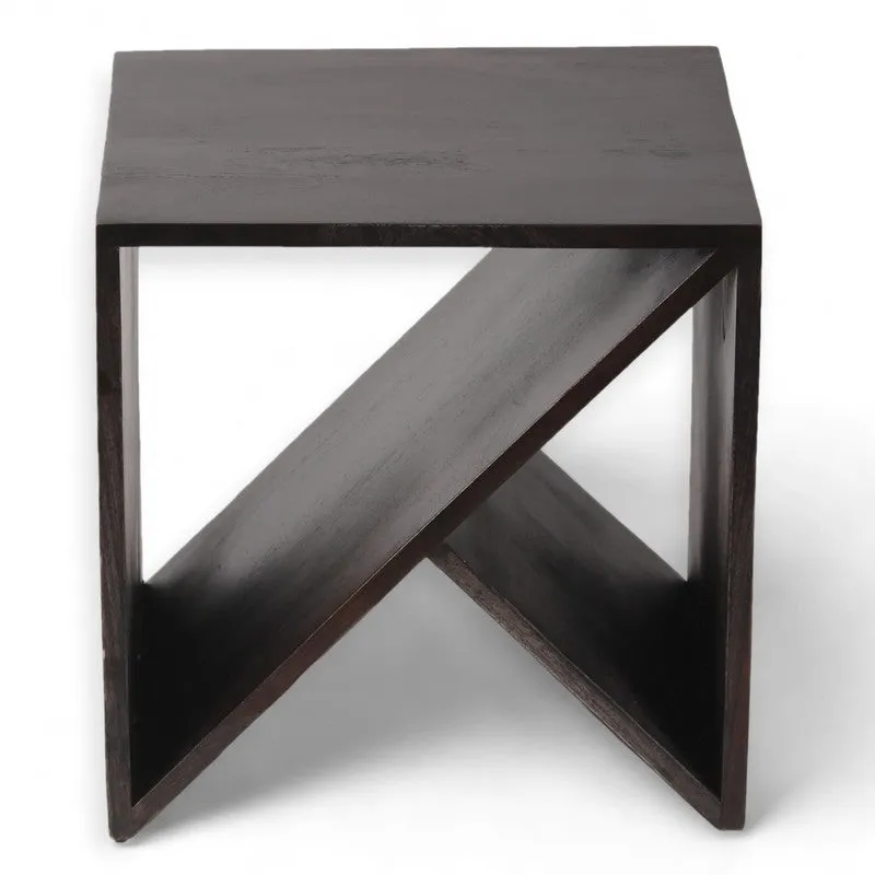 Averox Sheesham Wooden Side & Bedside Table - Taupe media 3