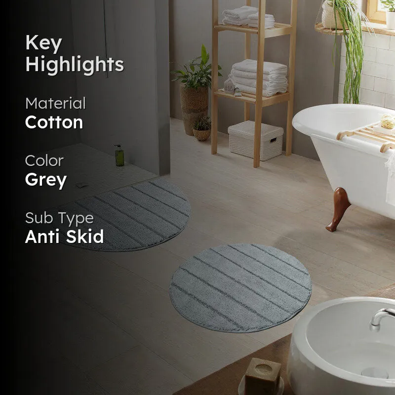 Saral Home Kapra Anti-Skid Bathmat (Round) - Set Of Two media 2