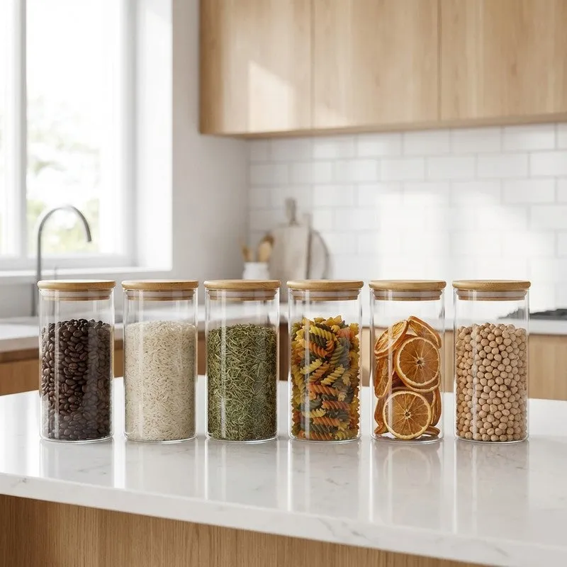 Clear Vault Glass Jar (1400 mL Each) - Set Of Six - 1