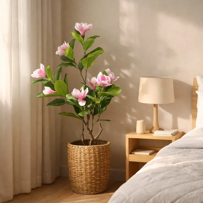 Bloom Grace Magnolia Artificial Plant With Black Plastic Pot - 91 cm (3 ft) media 8