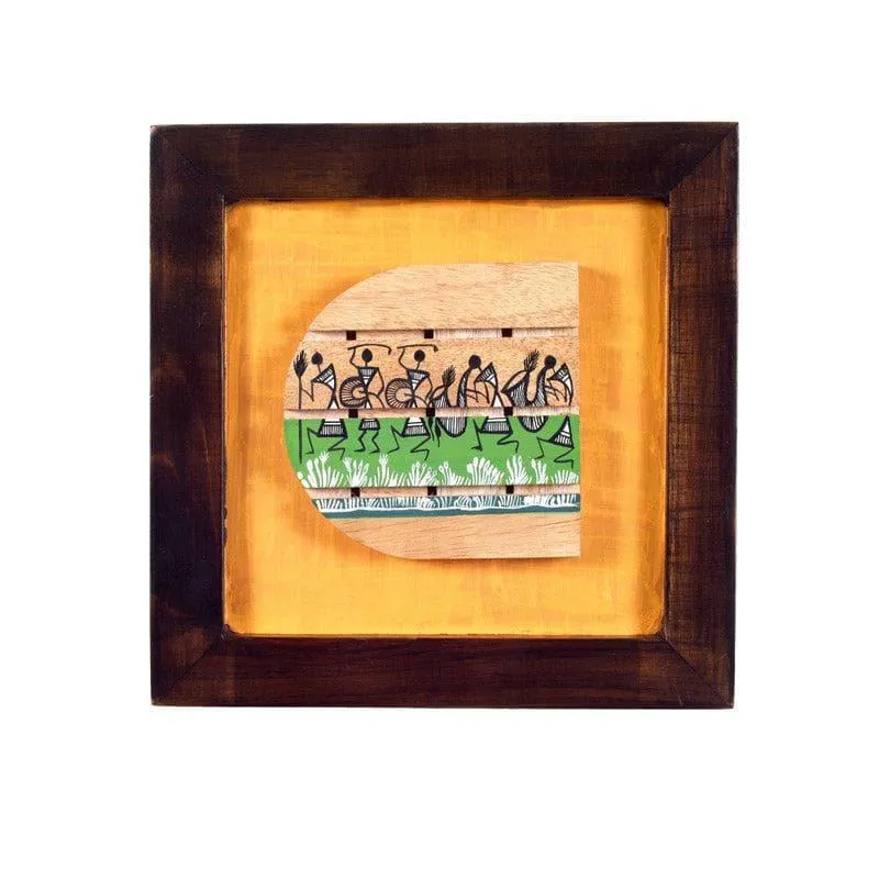 Warli Wrap Wooden Wall Art - Set Of Two media 5