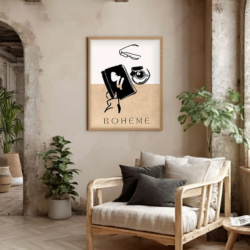 Boheme Ritual Canvas Wall Painting With Brown Frame media 5