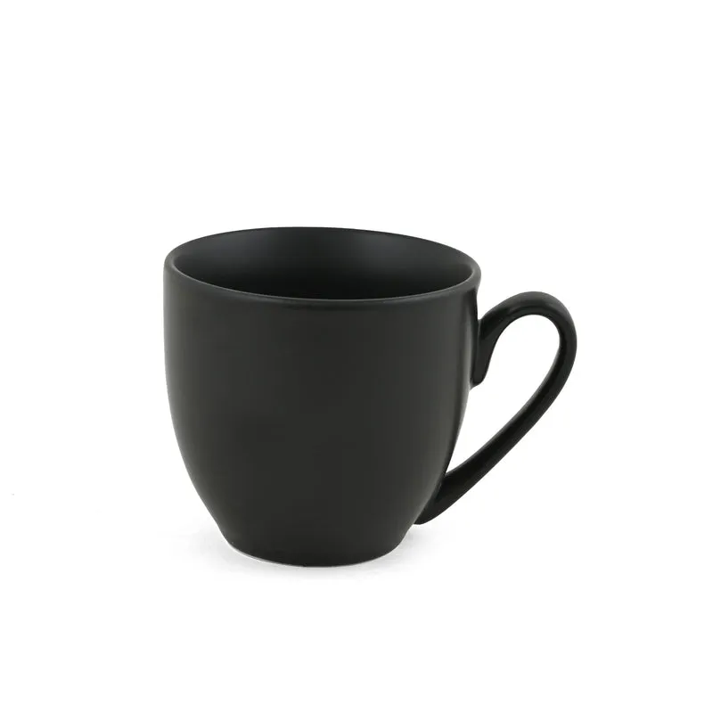CozySip Porcelain Cup & Saucer (Black/200 mL Each) - Set of Six - 6