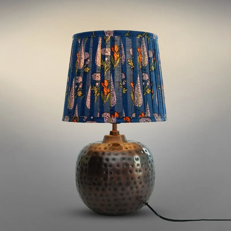Indigo Whisper Metal Base Cotton Table Lamp - Multicolor media 4