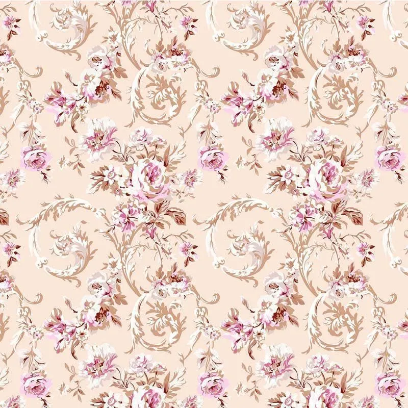 Floral Caper Cotton Bedsheet (Orange) - 240 TC media 3