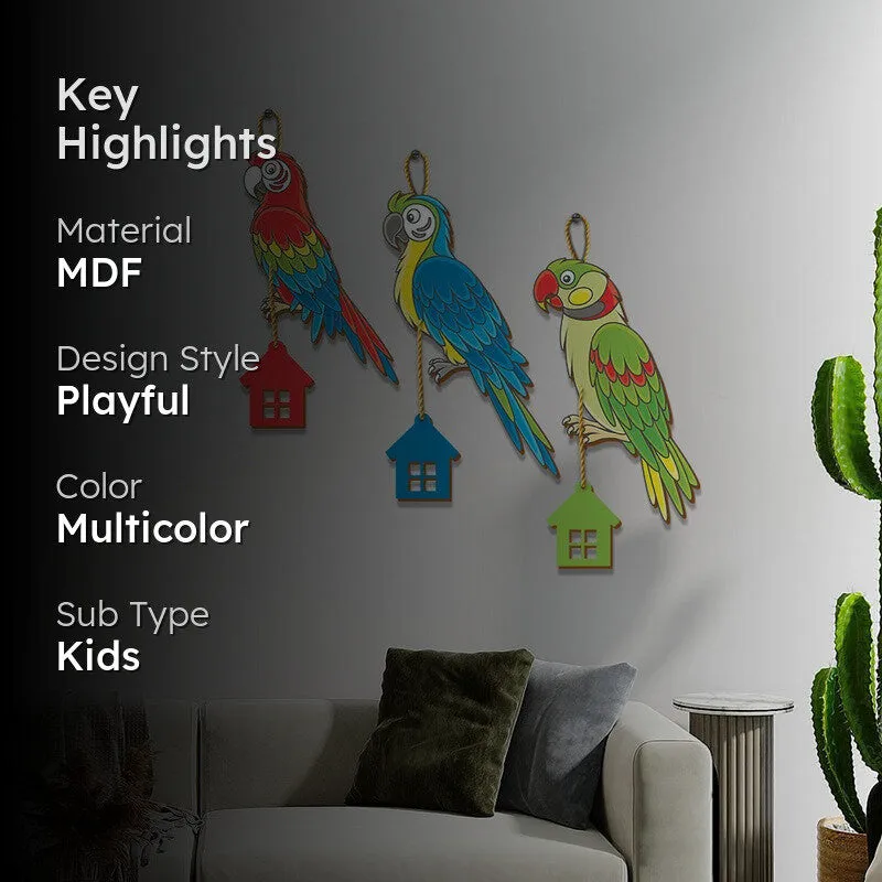 Parrot House Hangings MDF Wall Accent - Set Of Three media 2