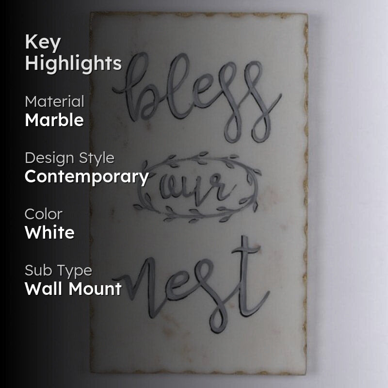 Bless Our Nest Hand Painted Marble Wall Accent media 2