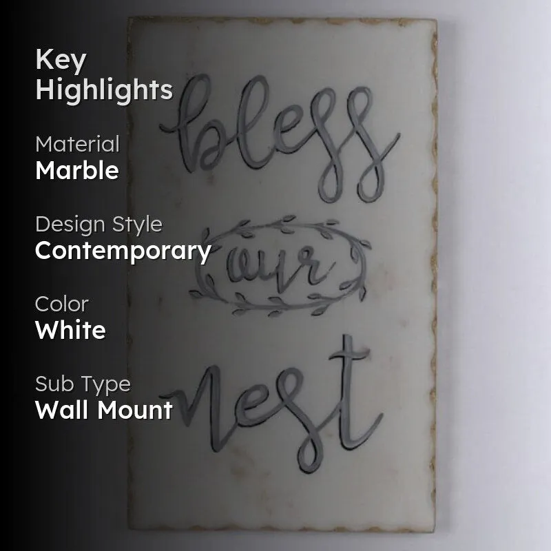 Bless Our Nest Hand Painted Marble Wall Accent media 2