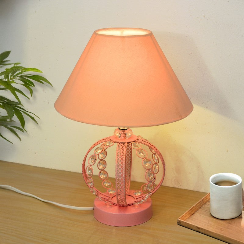 ArtGlow Decorative Wooden Table Lamp - Pink