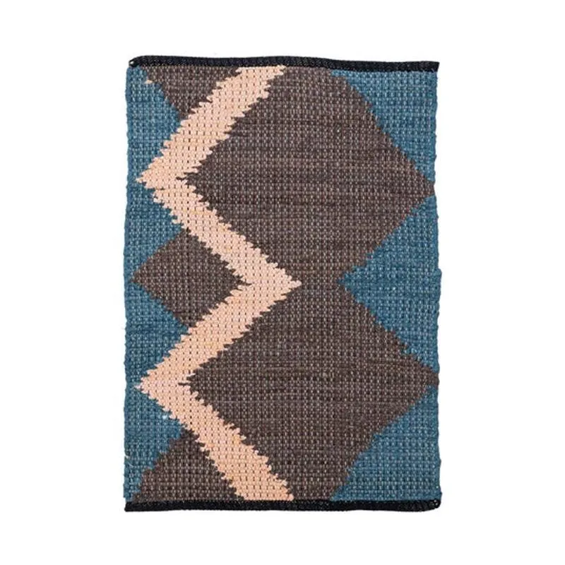 Brayen Cotton Door Mats - Brown & Blue media 8