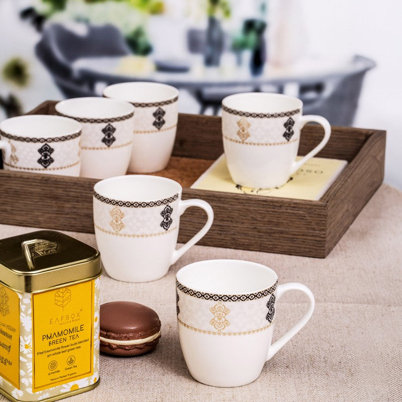 Cozy Bone China Tea Cup (180 mL Each) - Set Of Six media 3