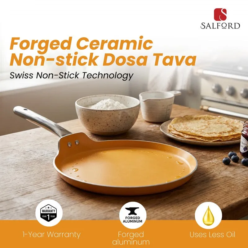 Salford Forged Ceramic Non Stick Dosa Tava (Mustard Yellow) - 26 CM media 4