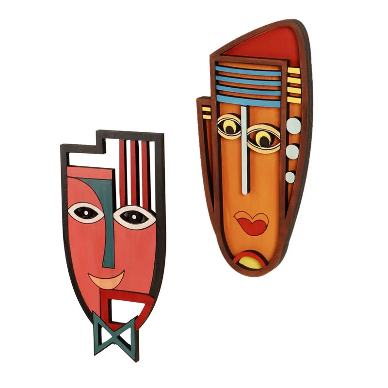 Rachelce Mask Wooden Wall Accent - Set of Two media 4