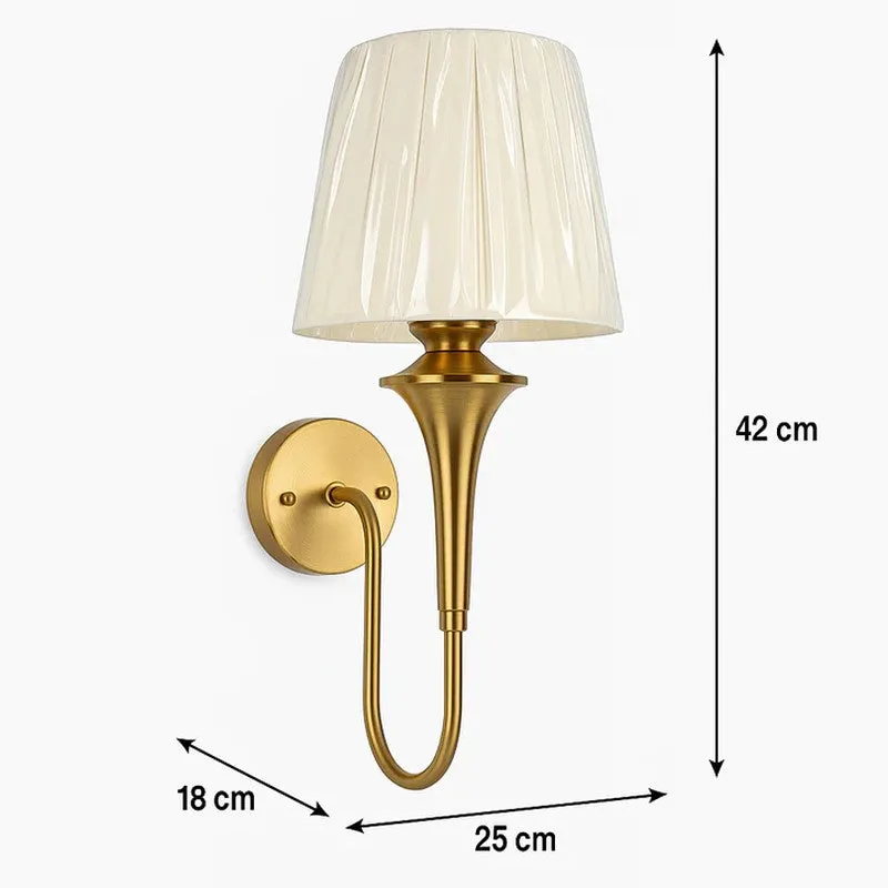 Luminthra Brass And Fabric Wall Lamp media 7