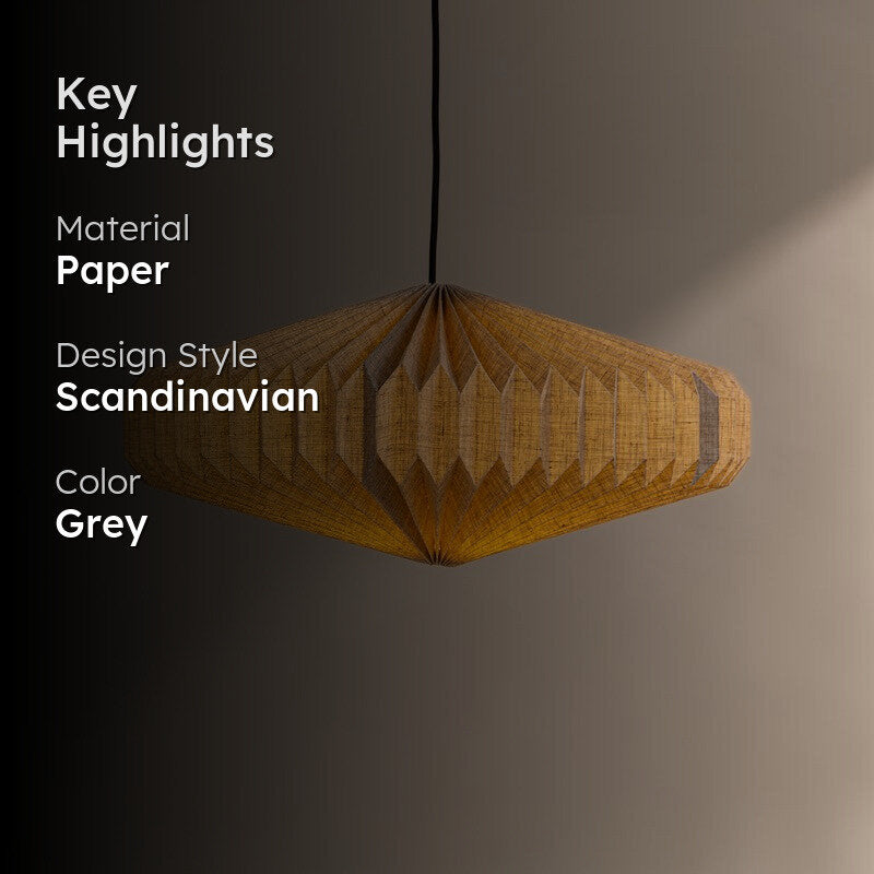 Fig Living Oblong Paper Ceiling Lamp - Grey media 2