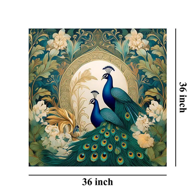 Peacock Bloom Poly Canvas Wall Painting media 9