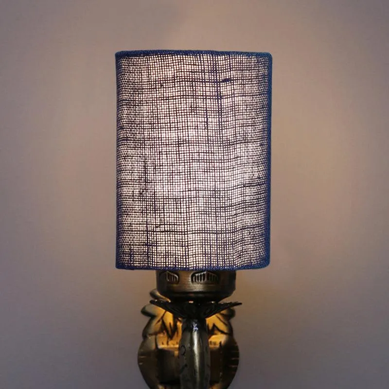 Ziada Stiva Cylindrical Fabric & Metal Wall Lamp - Blue media 4