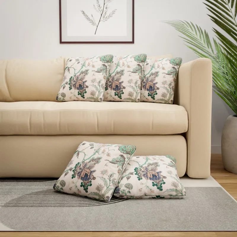 Petal Haven Cotton Cushion Covers - Set Of Five media 1