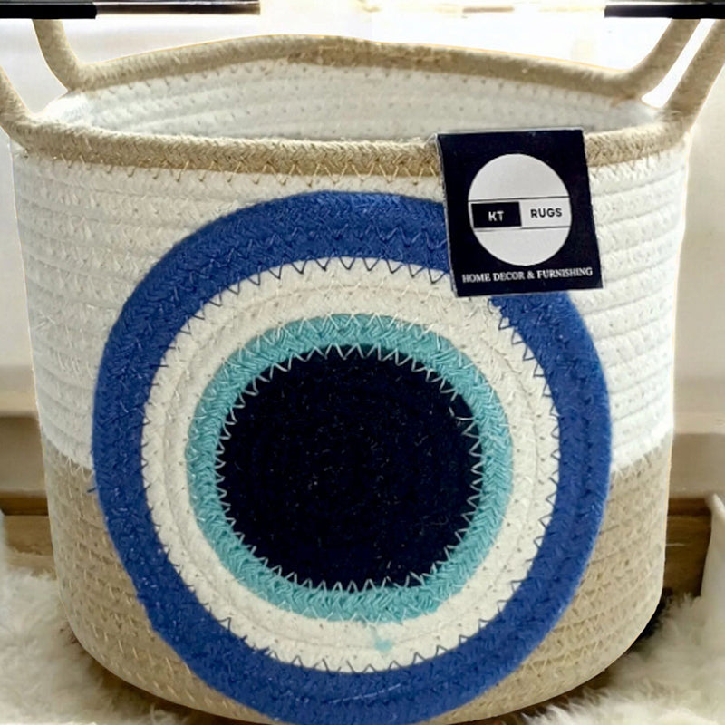 Evil Eye Cotton Storage Basket With Handle media 4