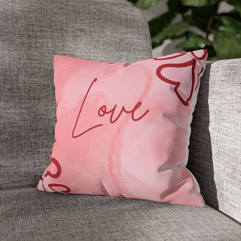 Ros "Love" Printed Velvet Cushion Cover