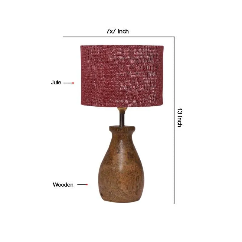 Sheldo Mista Fabric Table Lamp - Maroon,Brown media 5
