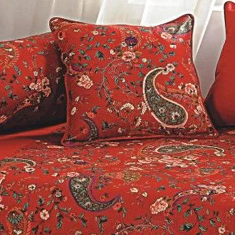 Swayam Crimson Paisley Diwan Set media 4