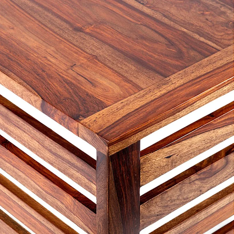 Qervo Sheesham Wooden Center Table - Dark Brown media 6