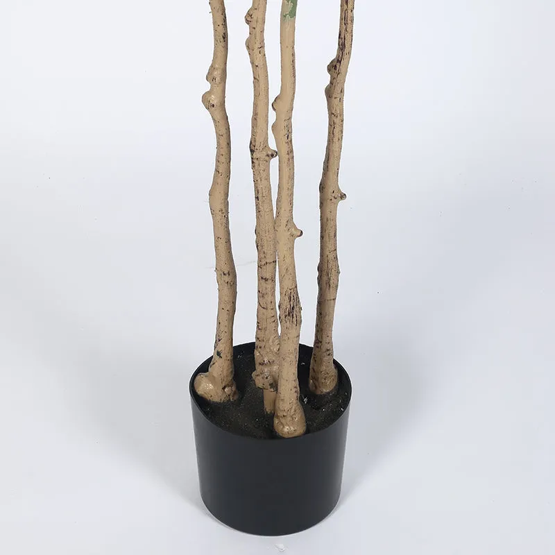 Leafelle Artificial Fiddle Fig With Black Plastic Pot - 6 Feet media 5