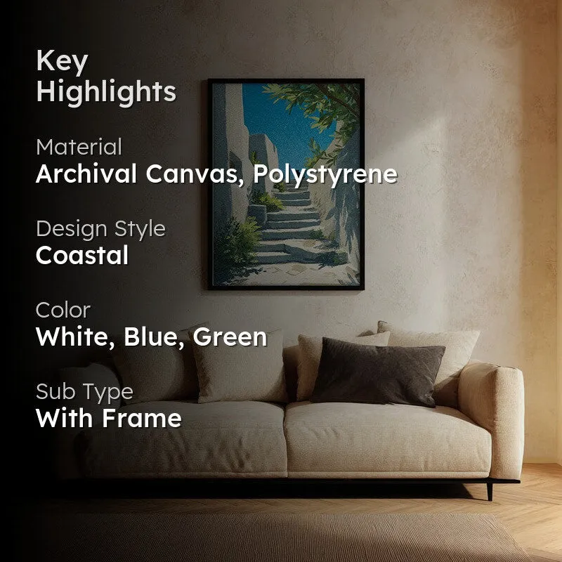 Coastal Poise Canvas Wall Painting - Black Frame media 2