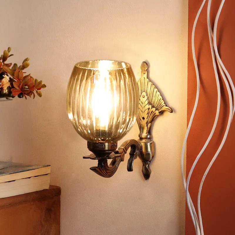 Vintage Glow Antique Base Glass Wall Lamp media 3