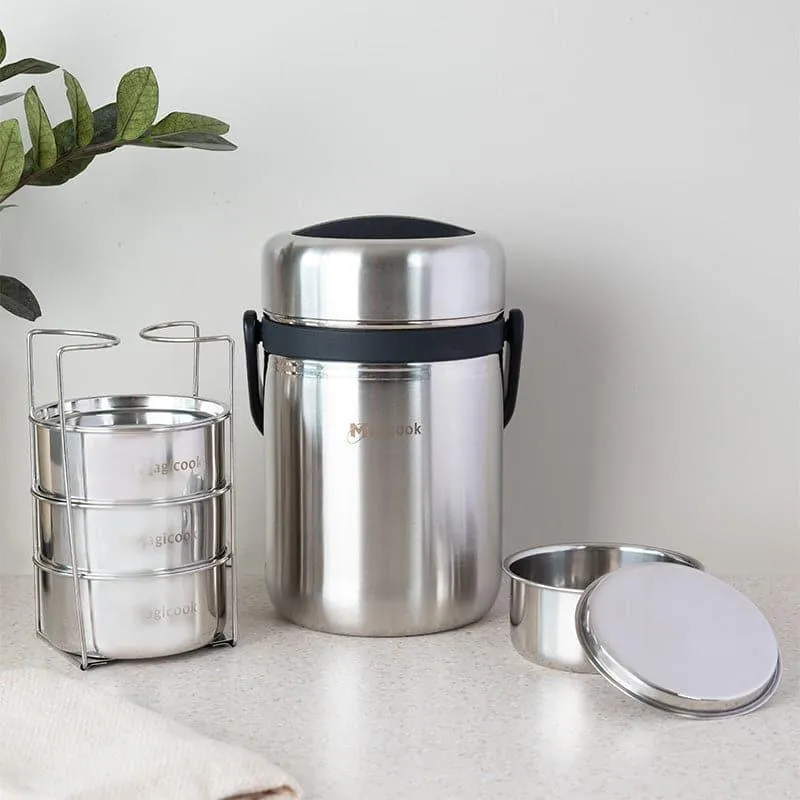 Cassa Insulated Lunch Box (Black,Silver) - 2500 ML media 3