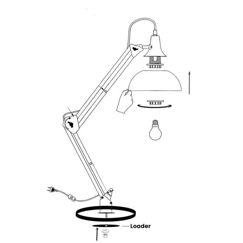 Utility Architect Metal Table Lamp - Beige,Black media 4