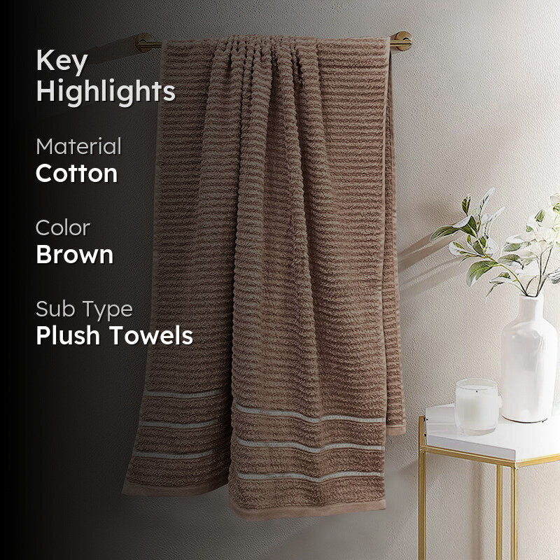 Lisse Cotton Bath Towel - Brown media 2