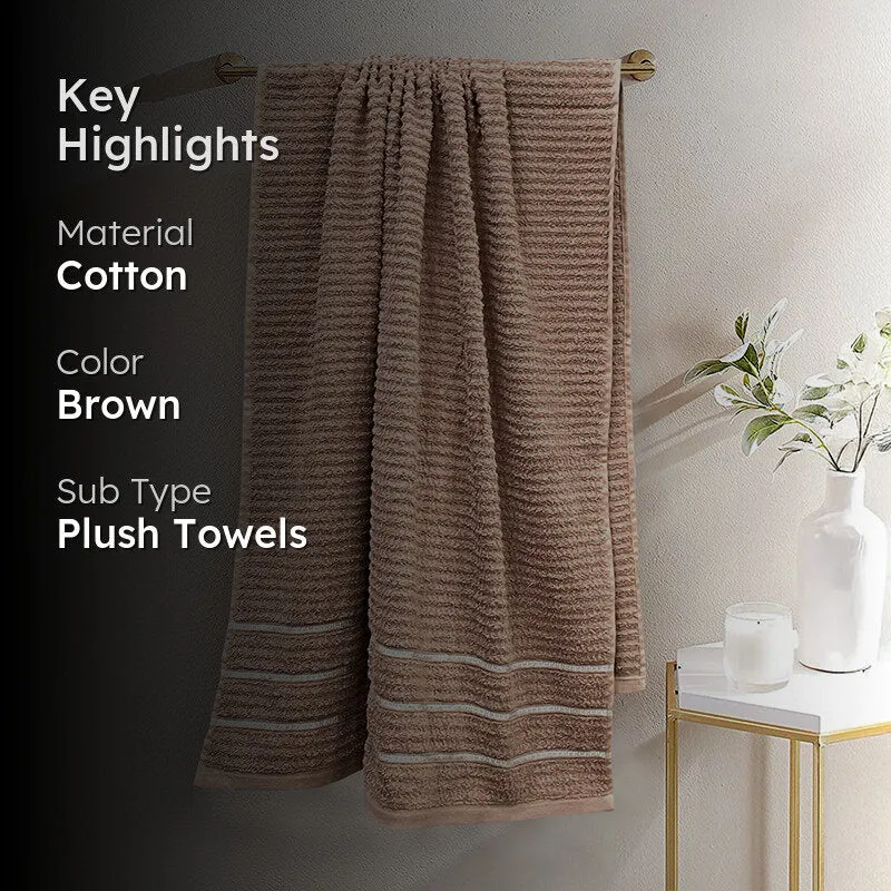 Lisse Cotton Bath Towel - Brown media 2
