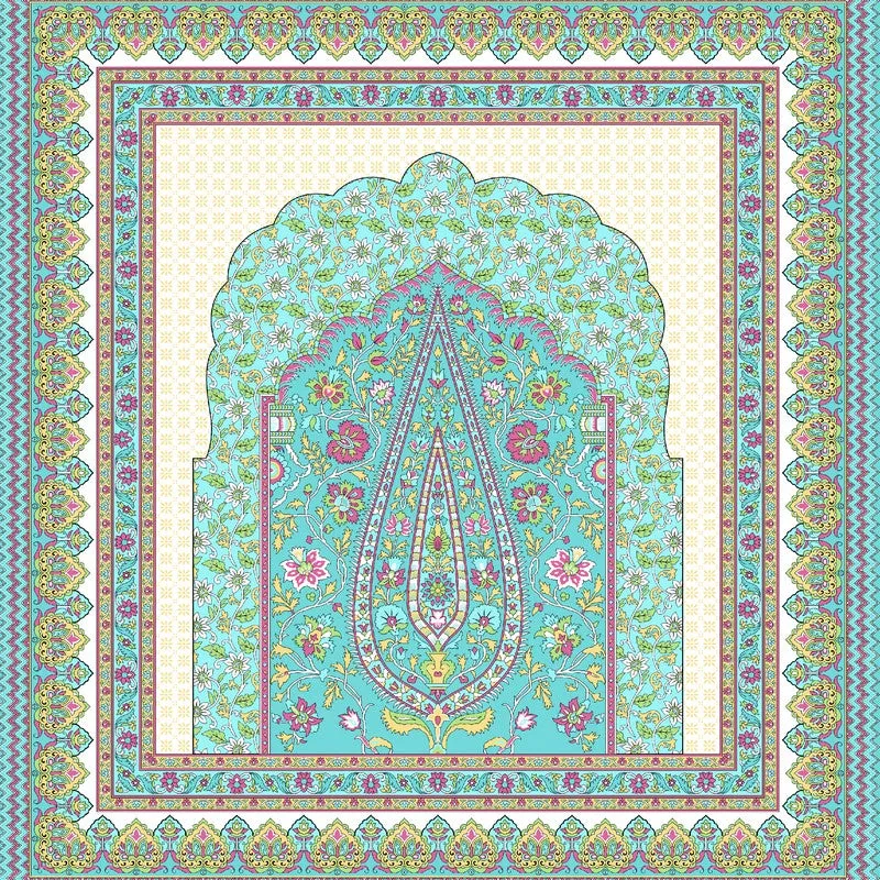 Ethnic Bloomy Cotton Bedsheet (Blue) - 120 TC media 4