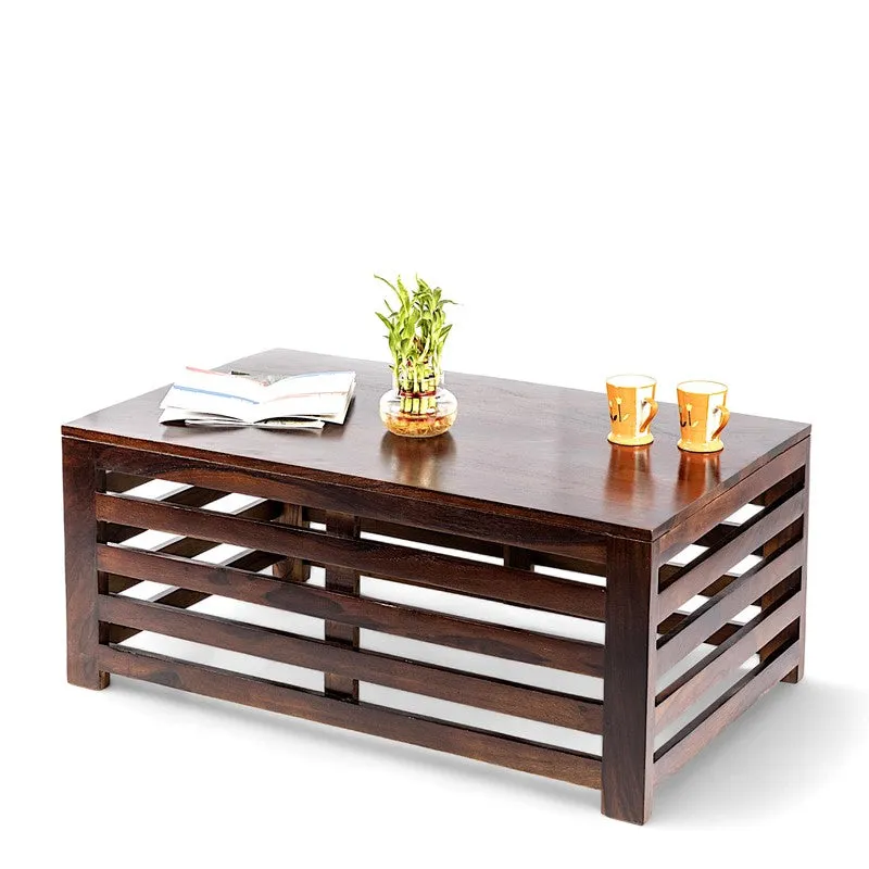 Cenrox Sheesham Wooden Center Table - Coffee Brown media 4