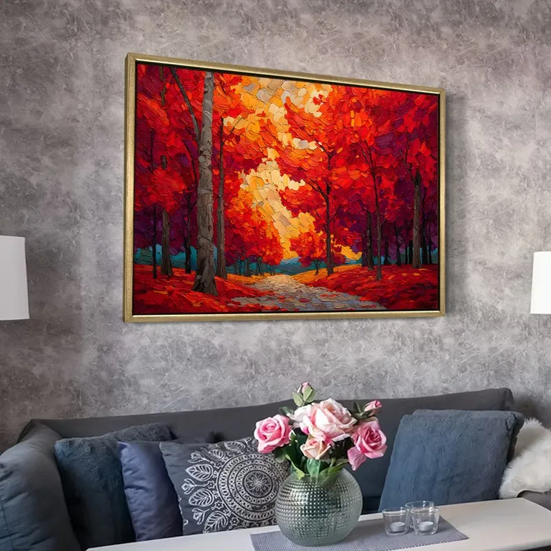 Autumn Emberwood Canvas Wall Painting With Frame media 6