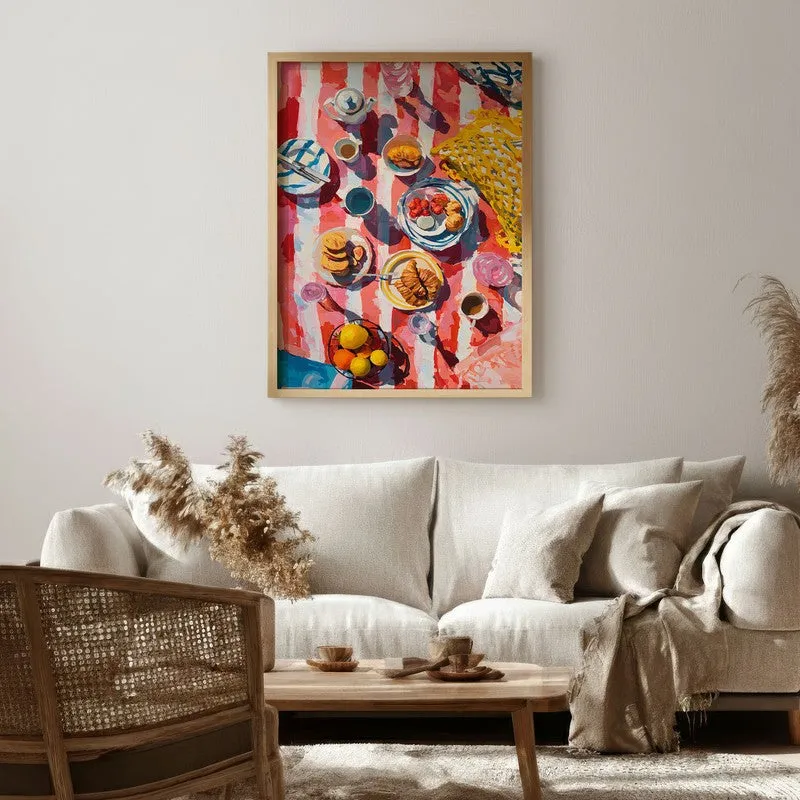Sunny Spread Canvas Wall Painting - Brown Frame media 1