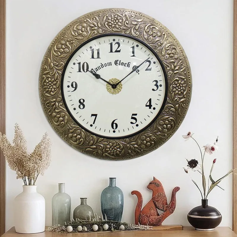 Velora Brass Analog Wall Clock media 5