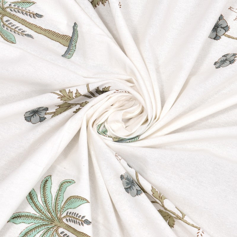 Haveli Space Cotton Bedsheet (White, Grey) - 180 TC media 7