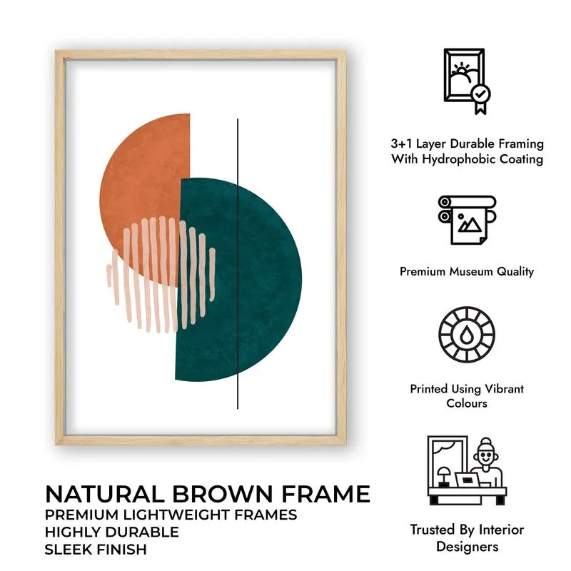 Linear Phase Canvas Wall Painting With Brown Frame media 10
