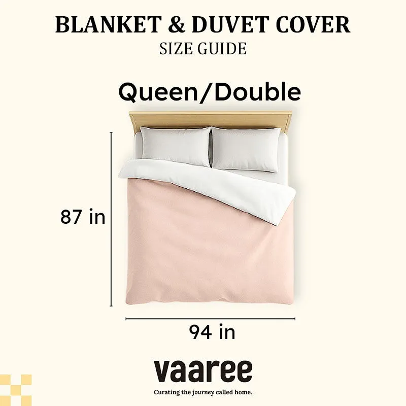 Queen/Double blanket size guide showing approximate dimensions